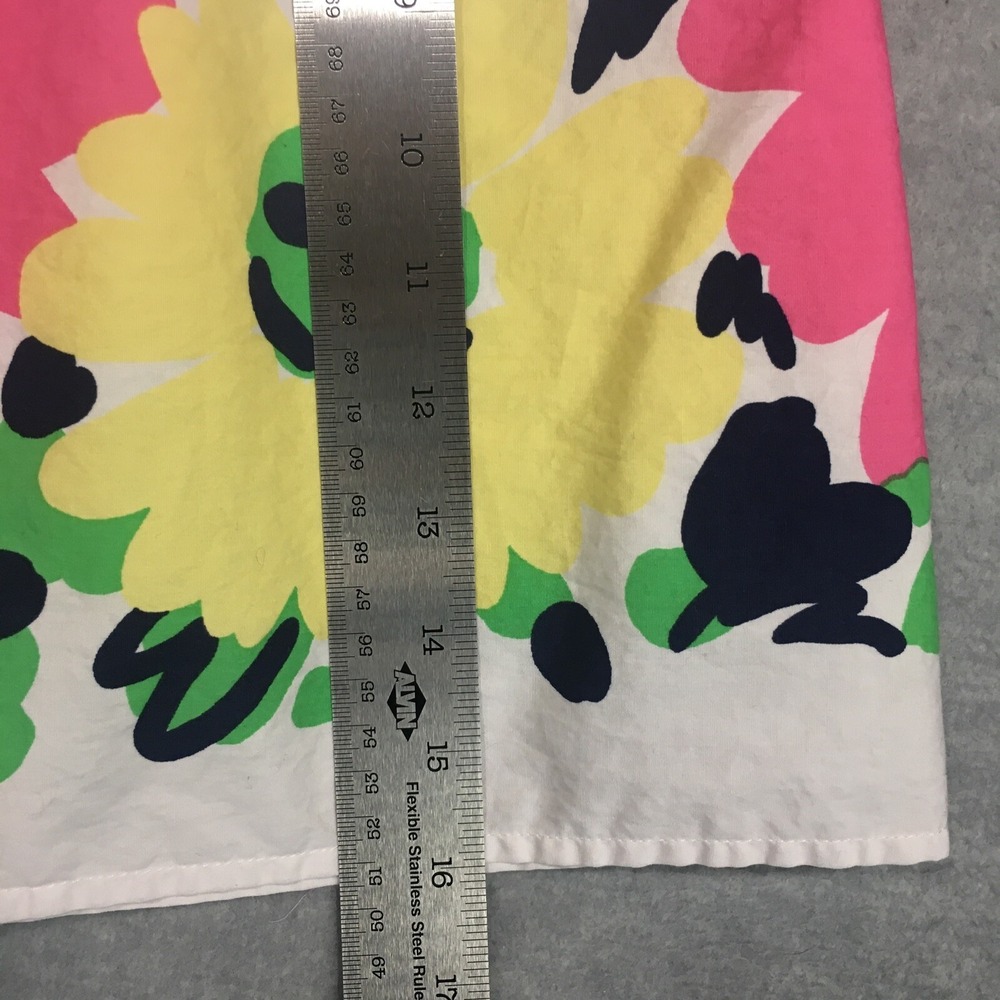 Lilly Pulitzer XS Short A-Line Skirt White Pull-On Large Print Pink Yellow Green - Picture 4 of 8
